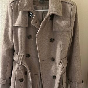 Women's Double-Breasted Tan Coat